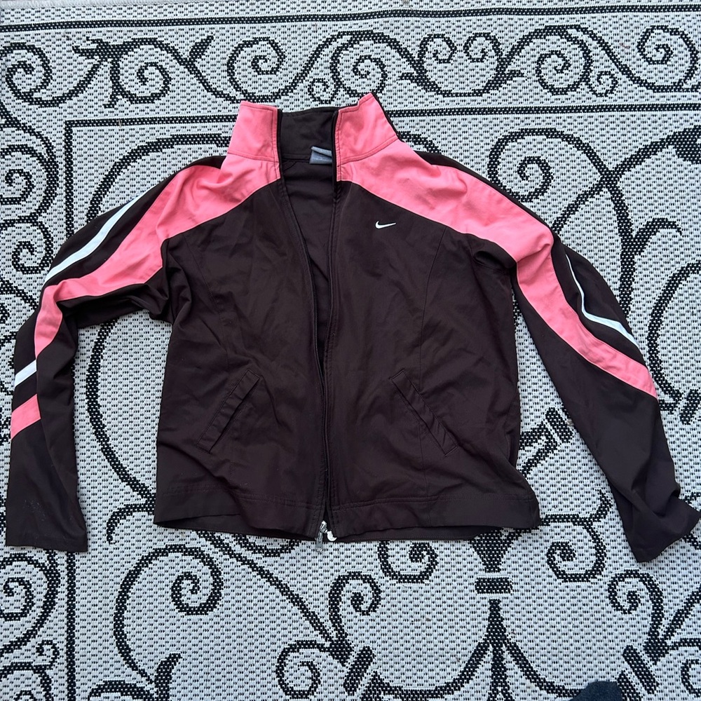 Pink Nike zip up active wear jacket